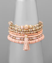Load image into Gallery viewer, 7 Multi Bead &amp; Tassel Bracelet Set

