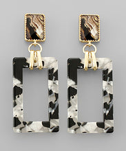 Load image into Gallery viewer, Acrylic &amp; Glass Square Earrings
