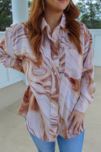 Load image into Gallery viewer, Tay Marble Printed Button Down Shirt- Taupe
