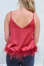 Load image into Gallery viewer, Big Spur Fur Trim Crop Cami- Burgundy
