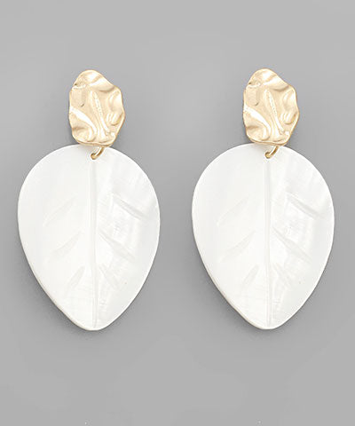 Shell Leaf & Textured Earrings