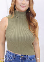 Load image into Gallery viewer, Moss Asymmetrical Knit Tank- Olive
