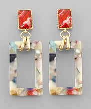Load image into Gallery viewer, Acrylic &amp; Glass Square Earrings
