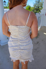 Load image into Gallery viewer, Picture Perfect Front Ruched Mini Dress- Cream
