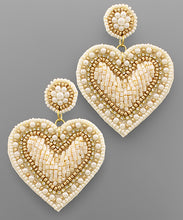 Load image into Gallery viewer, Bead Heart Earrings
