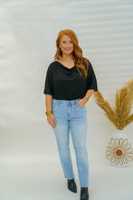 Load image into Gallery viewer, Alena Cowl Neck Drop Shoulder Bodysuit- Black
