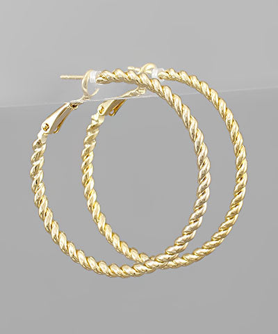 Twisted Brass Hoops