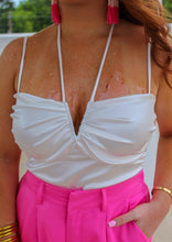 Load image into Gallery viewer, Angelic Satin Halter Bodysuit- Ivory
