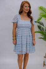 Load image into Gallery viewer, Day Fun Gingham Dress- Blue

