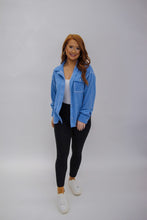 Load image into Gallery viewer, Blissfull Button Down Shacket- Blue
