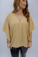 Load image into Gallery viewer, Beckie V Neck Satin Blouse-Taupe
