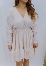 Load image into Gallery viewer, Remember Me V Neck Dress- Cream
