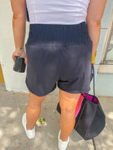 Load image into Gallery viewer, Good Vibes Highwaisted Athletic Shorts- Black
