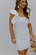 Load image into Gallery viewer, All Yours Pleated Puff Sleeve Mini Dress- White
