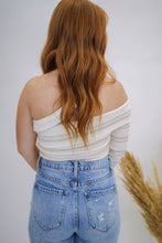 Load image into Gallery viewer, Lila One Shoulder Bodysuit- White/Taupe
