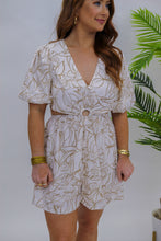 Load image into Gallery viewer, Blissful Day Key Hole Printed Romper- Cream
