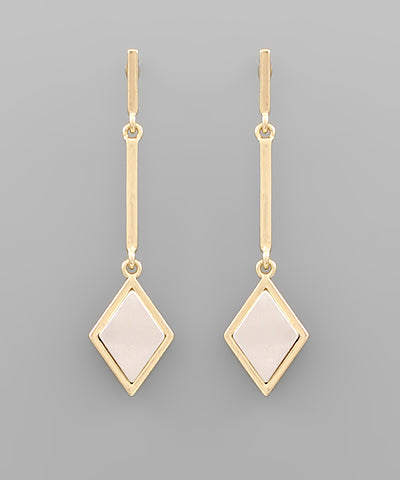 Rhombus Drop Line Earrings