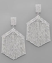 Load image into Gallery viewer, Hexagon Crystal Fringe Earrings
