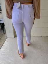 Load image into Gallery viewer, Jeanne High Rise Slim Straight Crop Raw Him Jeans-White
