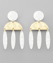 Load image into Gallery viewer, Half Moon 3 Oval Dangle Earrings
