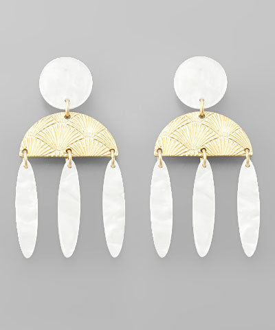 Half Moon 3 Oval Dangle Earrings