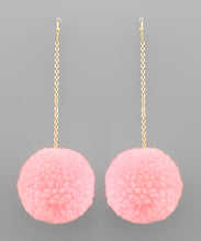 Load image into Gallery viewer, Pompom Chain Drop Earrings
