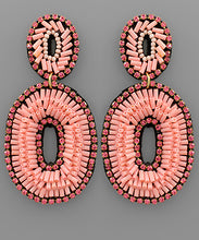 Load image into Gallery viewer, Bugle Bead Oval Earrings
