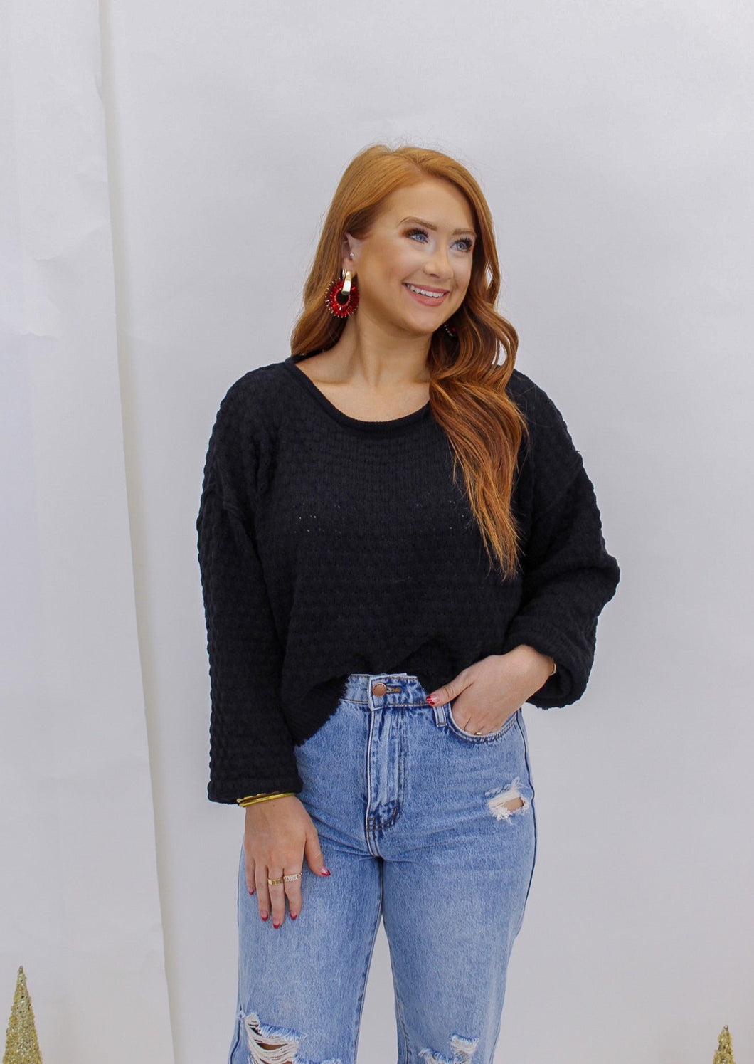 Claudette Knit Sweater- Black
