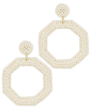 Load image into Gallery viewer, Beaded Octagon Earrings
