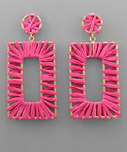 Load image into Gallery viewer, Raffia Oversize Rectangle Earrings
