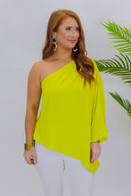 Load image into Gallery viewer, Longtime One Shoulder Blouse-Lime

