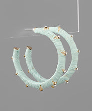 Load image into Gallery viewer, Crystal Deco Raffia Wrap Hoops
