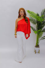 Load image into Gallery viewer, Longtime One Shoulder Blouse-Coral
