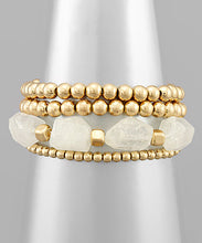 Load image into Gallery viewer, Stone &amp; Metal Beads Bracelet
