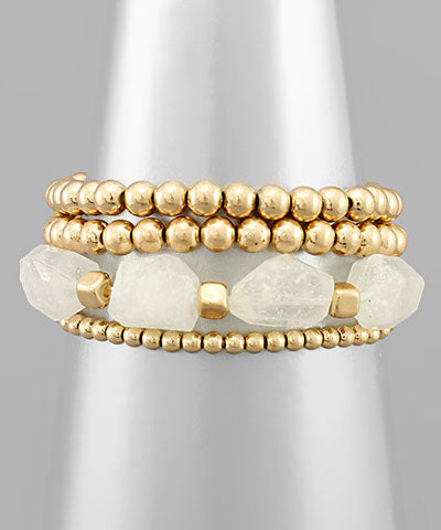 Stone & Metal Beads Bracelet