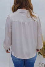 Load image into Gallery viewer, It Girl Satin Button Up Blouse- Champagne
