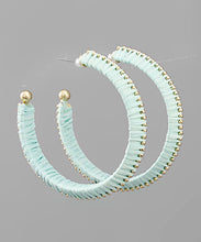 Load image into Gallery viewer, Raffia Wrapped Hoops
