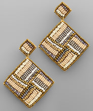 Load image into Gallery viewer, 2 Square Bead Earrings
