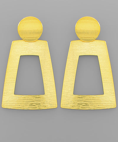 Polygon Textured Metal Earrings