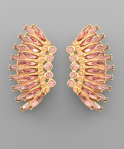 2 Layer Crystal Wing Earrings