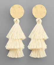 Load image into Gallery viewer, Disk &amp; Tassel Earrings
