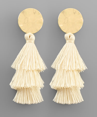 Disk & Tassel Earrings