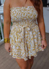Load image into Gallery viewer, Treat Me Right Floral Ruffled Romper- Mustard
