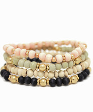 Load image into Gallery viewer, 4 Row Wood Ball Bracelet
