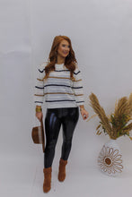 Load image into Gallery viewer, Tigger 3/4 Sleeve Stripped Sweater- Ivory
