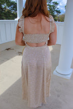 Load image into Gallery viewer, Manny Floral Ruffle Midi Dress- Taupe
