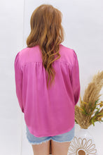 Load image into Gallery viewer, It Girl Satin Button Up Blouse- Pink
