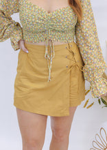 Load image into Gallery viewer, Eyelets Lace Up Wrap Skort- Camel
