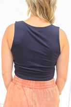 Load image into Gallery viewer, Brayden Chest Slit Cropped Top- Black
