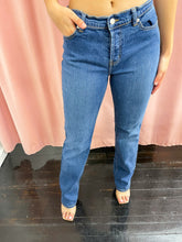 Load image into Gallery viewer, Isabelle Renee Art x GB- Red “Warning” Jeans
